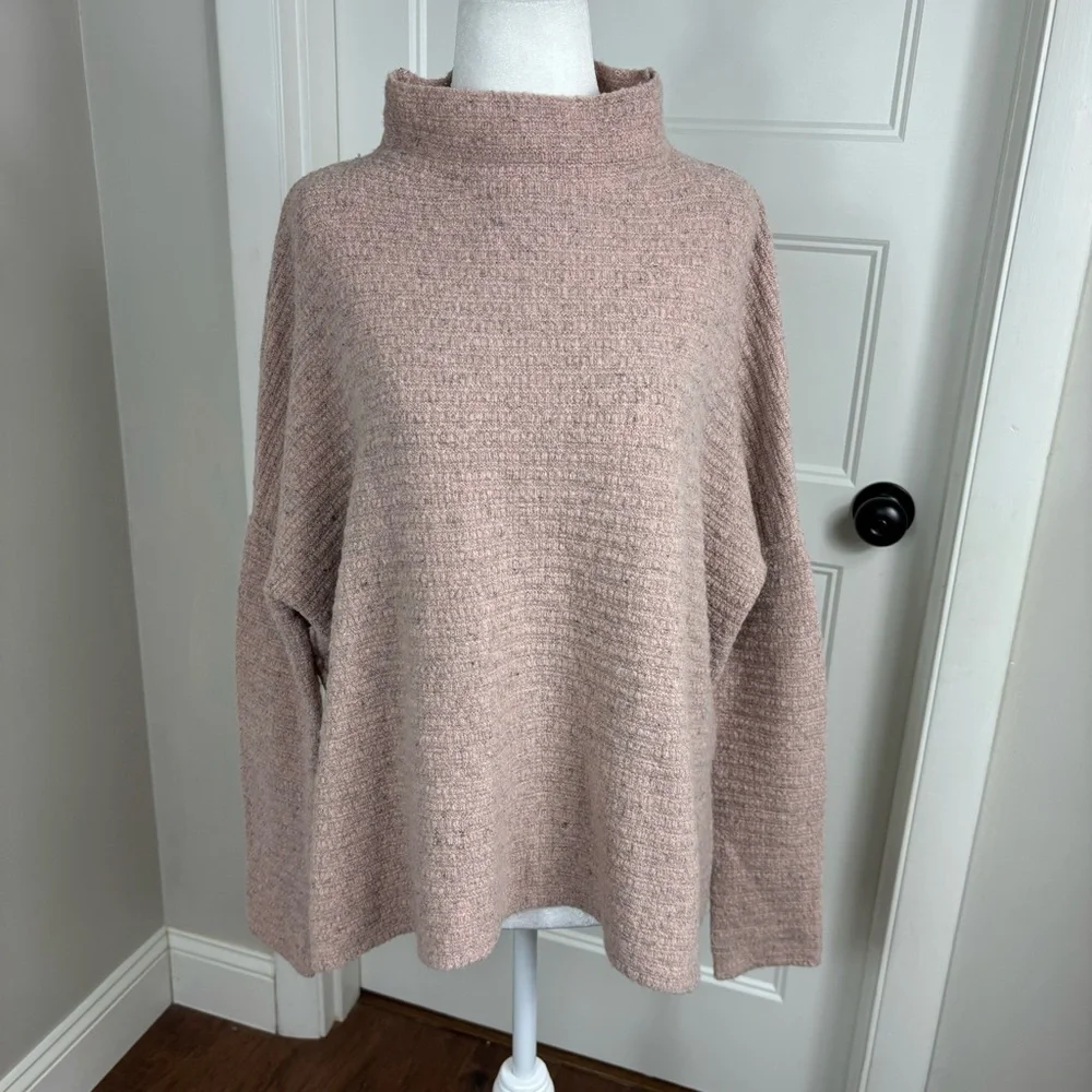 Free People Arctic Fox Wool Blend Zip‎ Back Sweater XS Boho Lagenlook Soft Girl